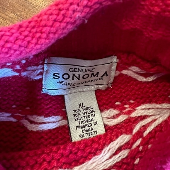 Sonoma Roll Neck Wool Blend Snowflake Sweater Boxy Cut / Xlarge - Picture 6 of 10